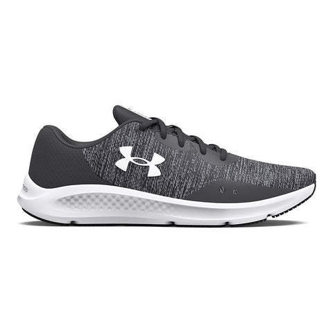 Jet Gray/White Men's Charged Pursuit 3 Twist Running Shoes 3025945-100