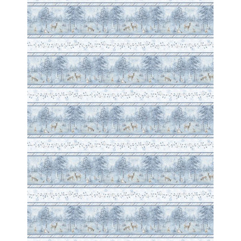 Wilmington Prints Woodland Frost Collection Cotton Stripe Fabric 3041-17782-419