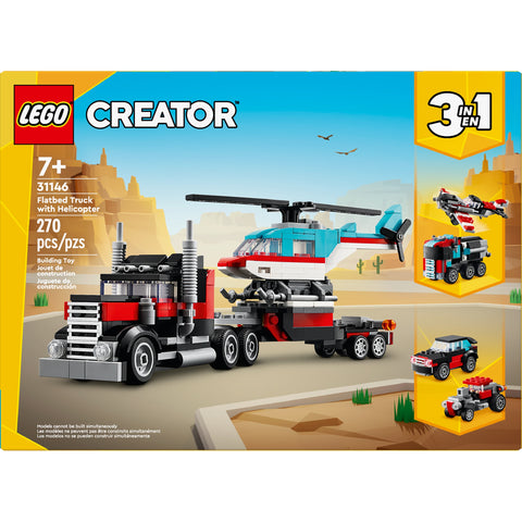 LEGO� Creator Flatbed Truck with Helicopter Toy 31146 Front of box