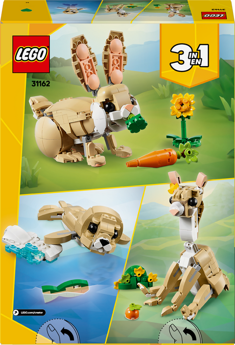 LEGO Creator 3 in 1 Cute Bunny Building Toy Set 31162