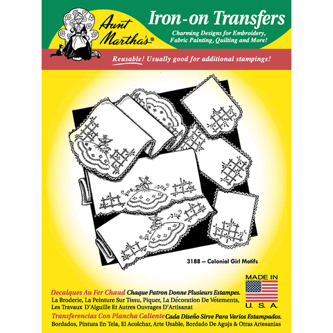 Colonial Girl Motifs Iron-On Transfers