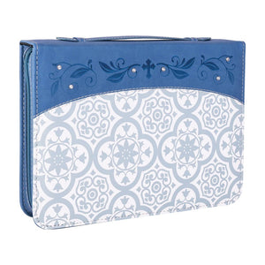 Blue Tile with Gems Bible Cover 32630