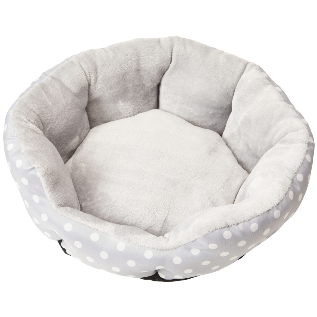 http://goodsstores.com/cdn/shop/files/33126-gray-polka-dot-dog-bed_1024x1024.jpg?v=1683119460