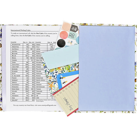 Expandable Back Pocket and International Dialing Codes Page