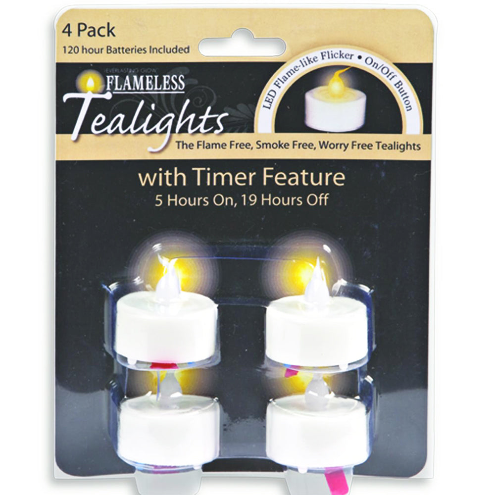 Everlasting Glow 4Pack LED Tea Lights with Timer 35990 Good's Store