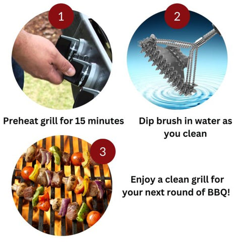 Valore 16-inch Bristle-Free BBQ Brush/Scraper with cleaning instructions