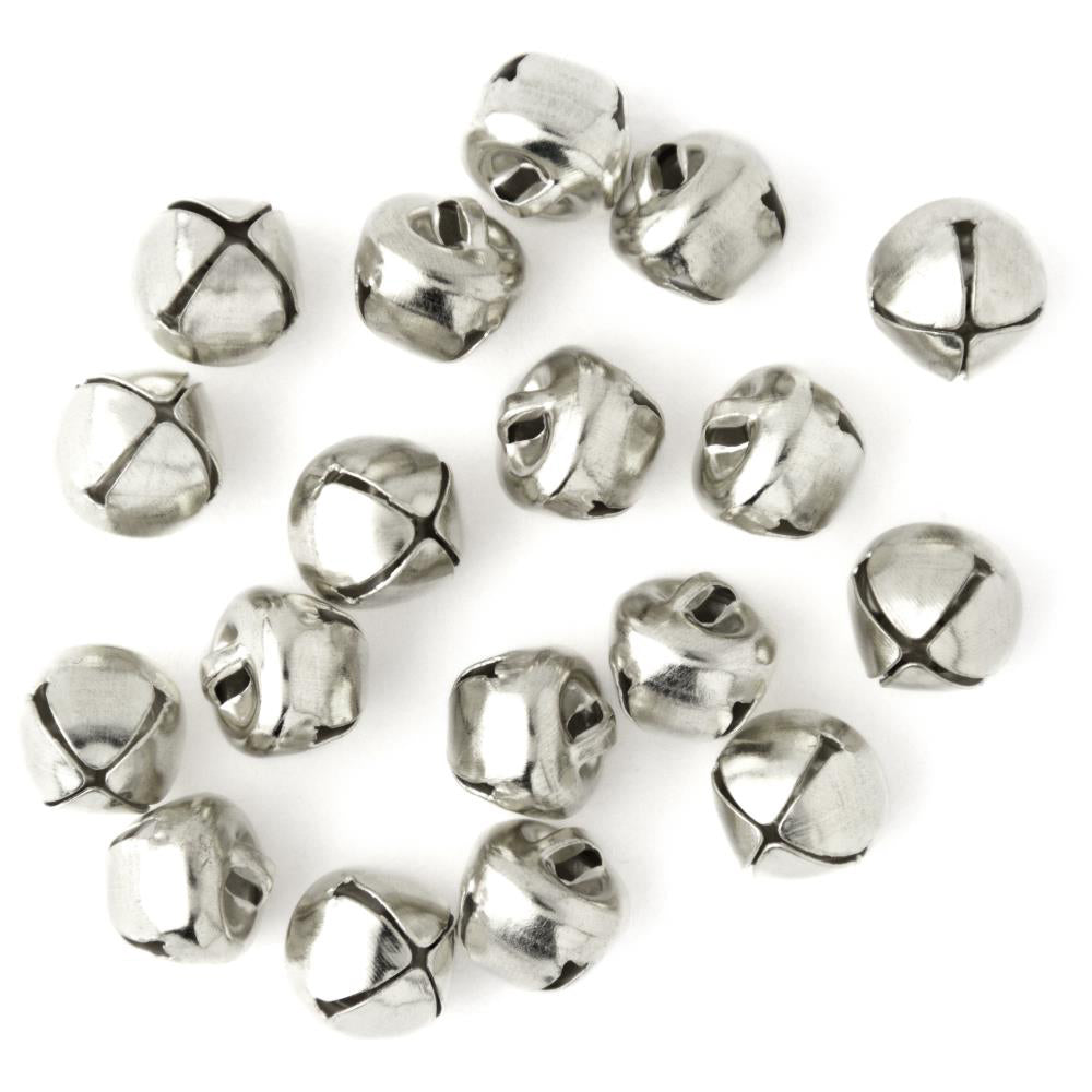 Small Jingle Bells for Crafts, 1/2 Inch Silver Craft Bulk