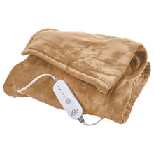 Simply Taupe Heated Plush Throw Blanket