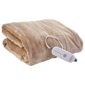 Oxford Tan Heated Plush Blanket