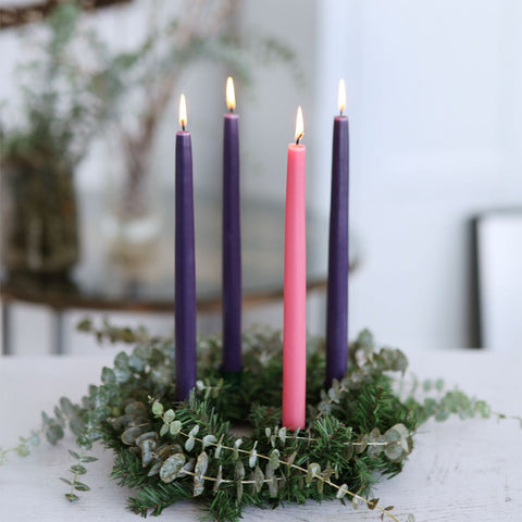 Big Dipper Wax Works Advent Taper Candle Set on tabletop