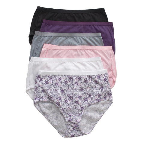 Pink Purple 6-Pack Ultimate Breathable Cotton Women's Briefs 40H6CC