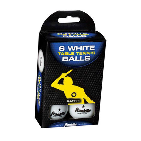 Franklin 40mm 1 Star White Table Tennis Balls 6-pack 57113