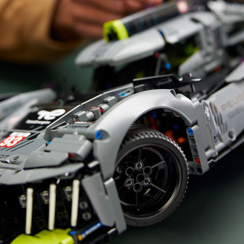 LEGO Technic PEUGEOT 9X8 24H Le Mans Hybrid Hypercar showing wheel detail