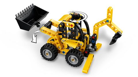LEGO Technic Backhoe Loader 42197 showing motion
