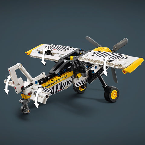 LEGO Technic Bush Plane Aircraft Toy 42198 showing aileron movement