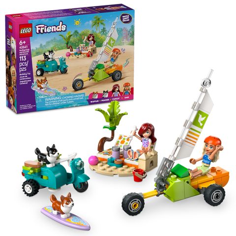 LEGO Friends Surfing Dogs and Scooter Adventure Building Toy 42641