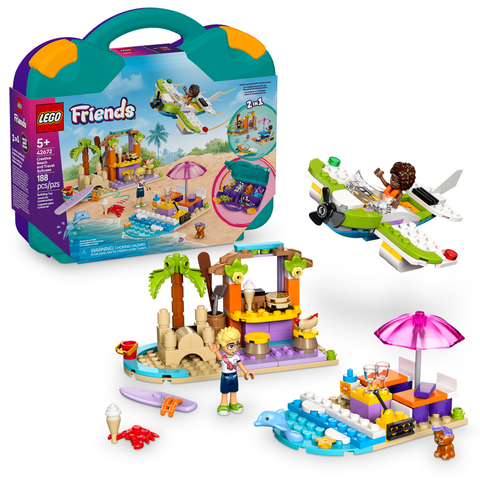 LEGO Friends Creative Beach and Travel Suitcase Buildable Toy Set 42672