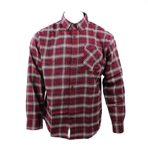 Good Traditions men's Yellowstone midweight flannel shirt in red plaid