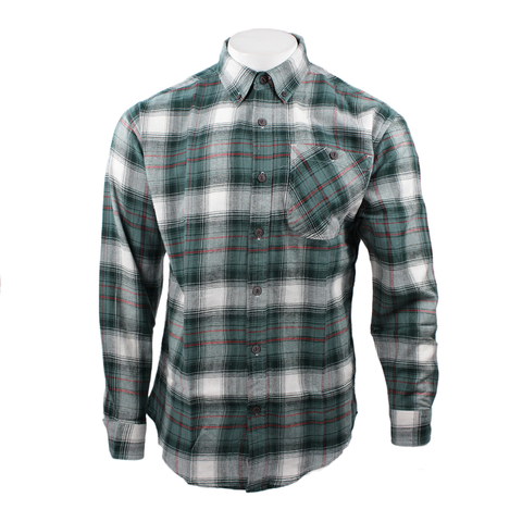 Good Traditions men's Yellowstone midweight flannel shirt in pine plaid