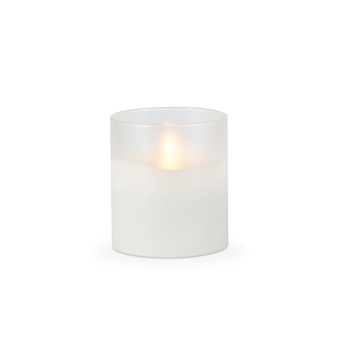 Illumaflame Hand-Poured LED Candle in Frosted Glass 45603