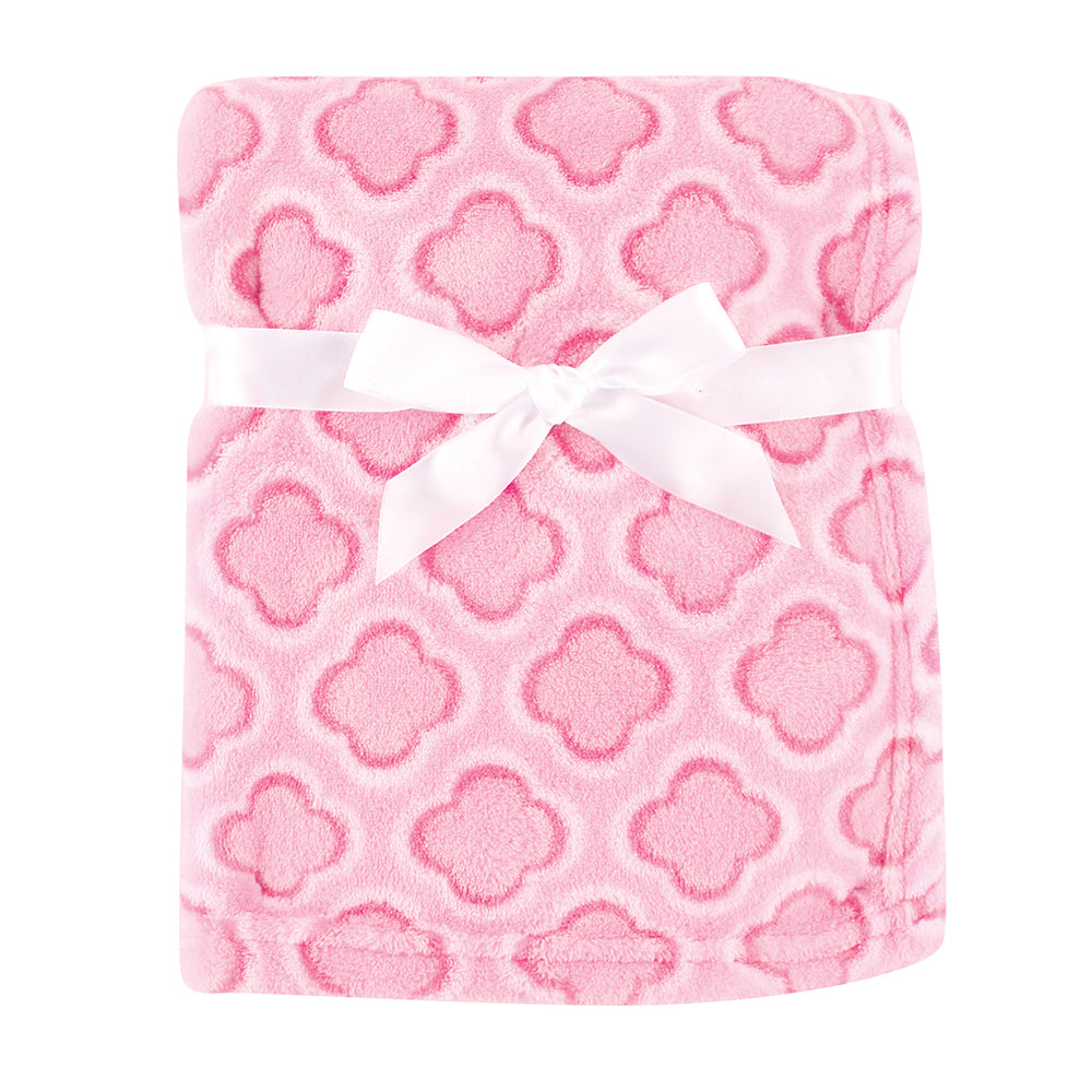 Luvable Friends Pink Clover Coral Fleece Baby Blanket 45853 Good's