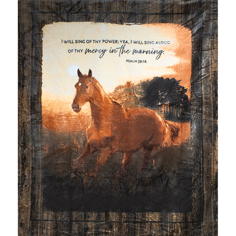 Morning Horse 79" x 95" Plush Queen-sized Blanket BLKT-4651