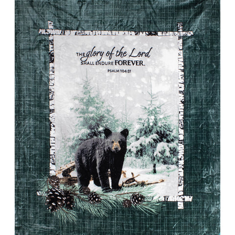 Winter Bear 79" x 95" Plush Queen-sized Blanket BLKT-4666