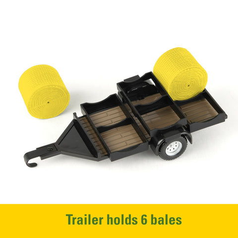 John Deere 1:32 Scale Haying Set, with Tractor, Trailer, Farm Animals and More 47519