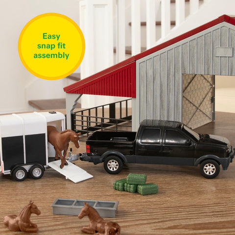 1:32 Scale Weathered Barn � 13 Piece Farm Playset 47522