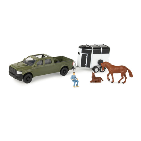 Tomy Ertl 1:32 scale Truck & Horse Trailer Farm Toy Set