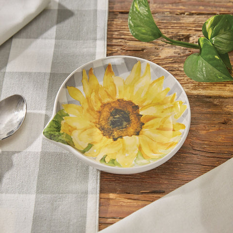 Follow the Sun Spoon Rest 4964-698 displayed on wooden table