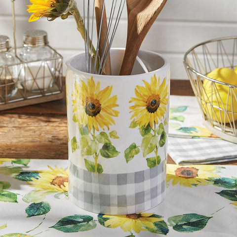 Follow the Sun Utensil Crock 4964-699 displayed on table