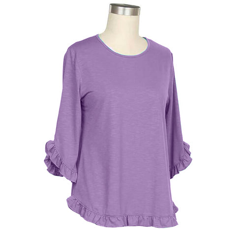 Purple Women's 3/4-Sleeve Knit Top 4991