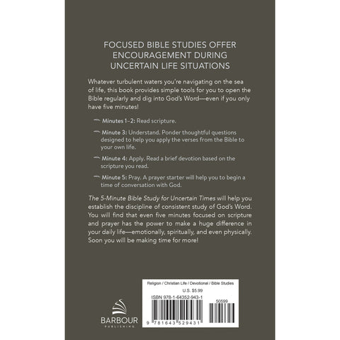 5-Minute Bible Study for Uncertain Times Book 9781643529431