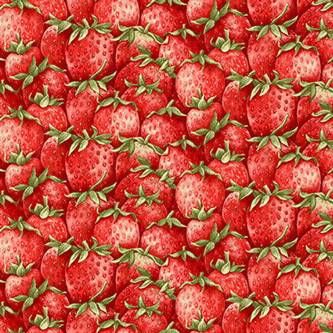 Strawberry Garden Collection Packed Strawberries Cotton Fabric 506-86