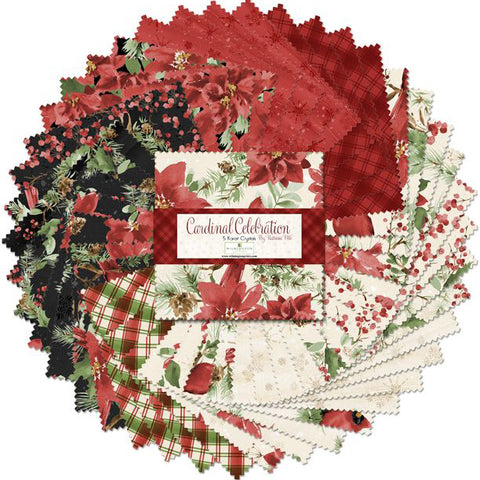 Cardinal Celebration Collection 5 Karat Crystals Cotton Fabric 508-859-508