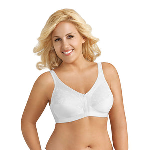 White Women's Slimming Wireless Full-Coverage Bra with Back Closure & Lace 5100548
