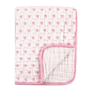 Pink Sheep Muslin Tranquility Baby Blanket 51619