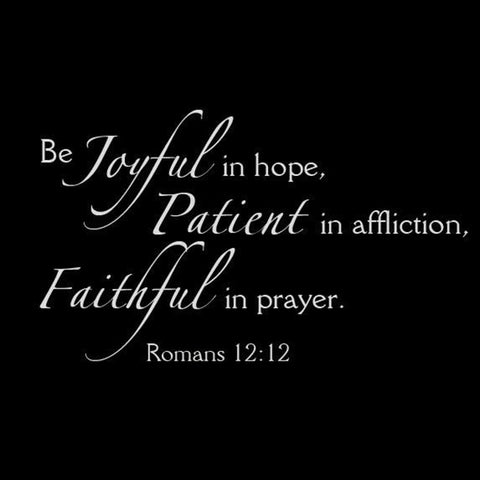 White Be Joyful in Hope Vinyl Wall Decal 5189