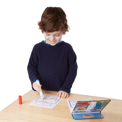 boys using invisible marker and colorblast sea life photo