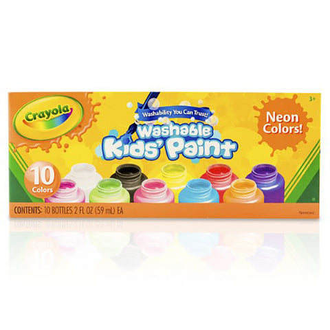 10-Count Washable Paint Neon Colors 54-2390