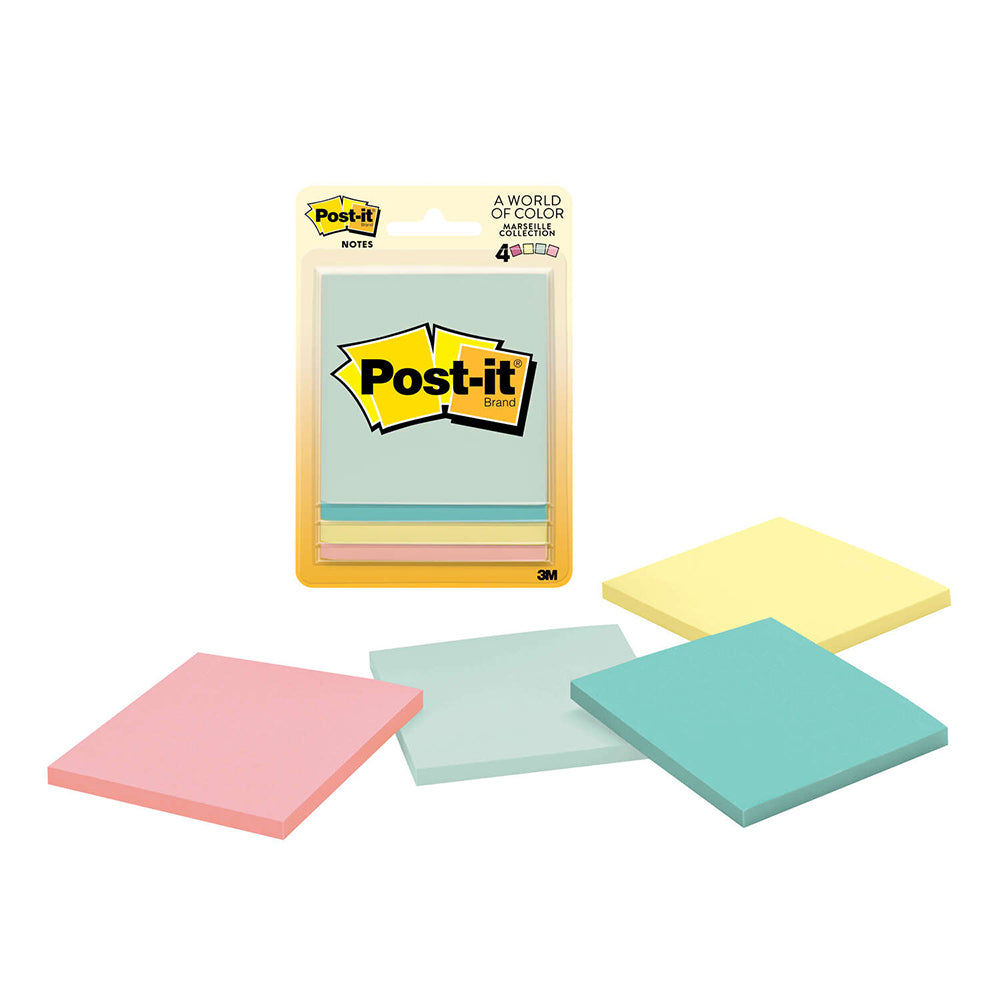Post-it Notes Color Notes, 1-1/2 x 2, Pastel Colors, 12 100-Sheet Pads/Pack