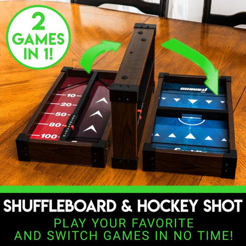 shuffleboard and hockey shot, two games in one