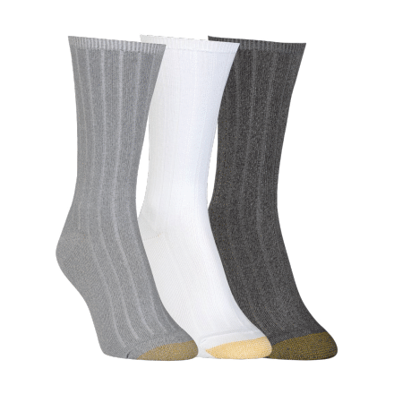 Cinder, White, Shale 3-Pack Women's Ultra Soft Verona Crew Socks 5567