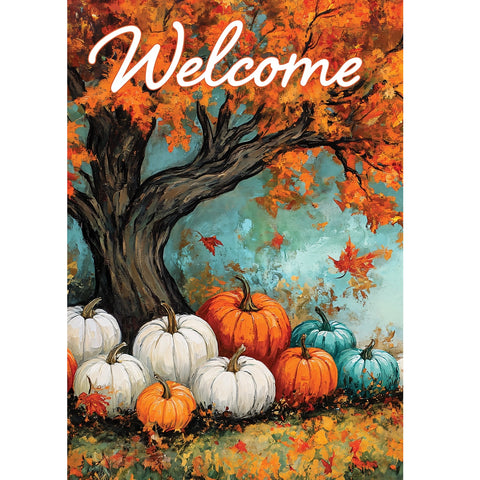 Maple Tree & Pumpkins garden flag
