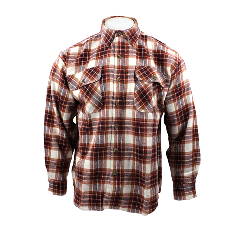Good Traditions men's Juneau brawny flannel shirt in brick plaid