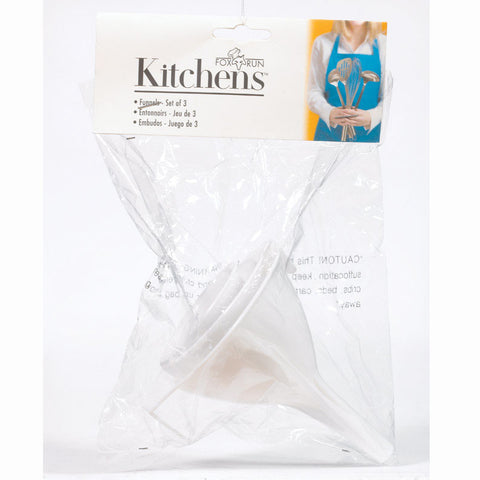 Fox Run Craftsmen White Poly Funnel 3pc Set 5299