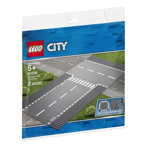 LEGO City Straight and T-junction Building Kit (2 Piece) 60236 C
