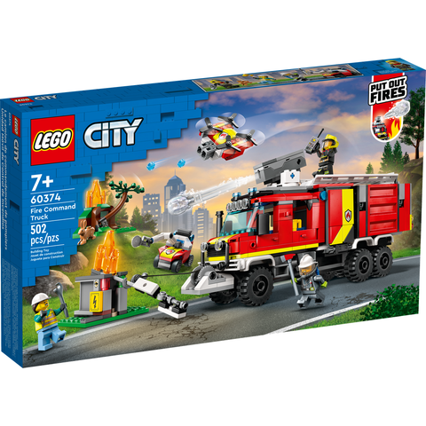 LEGO City Fire Command Truck Building Toy Set (502 Pieces) 60374 A