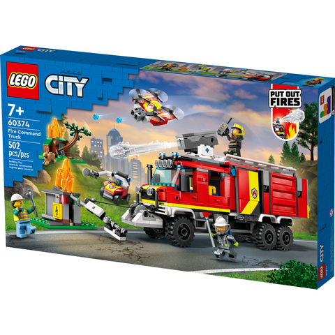 LEGO City Fire Command Truck Building Toy Set (502 Pieces) 60374 B
